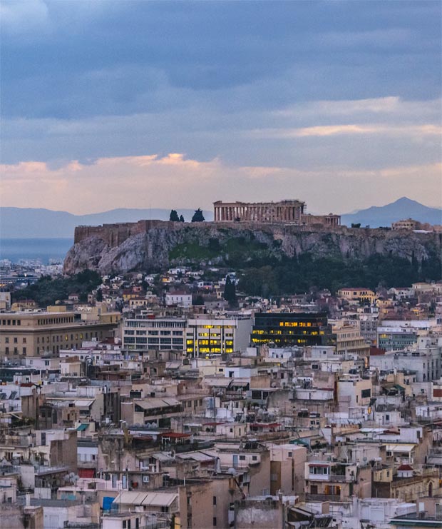 The Acropolis near dusk